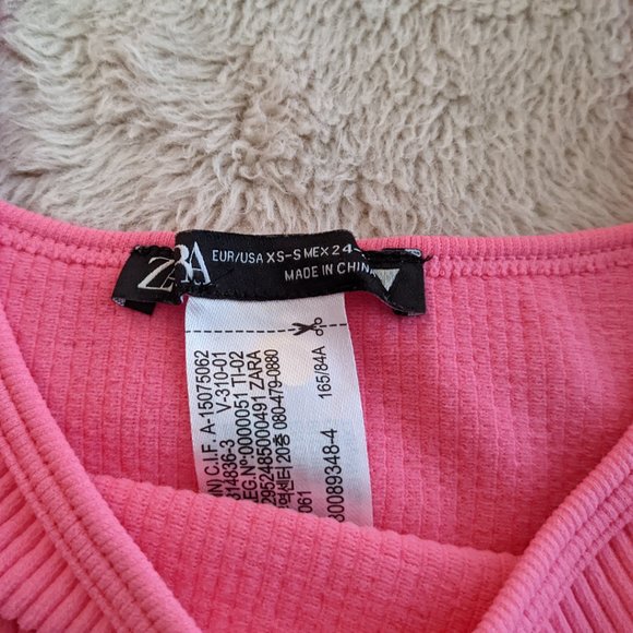 Zara Squared neck top with wide strap (XS - Bubble Gum Pink) - Picture 3 of 5